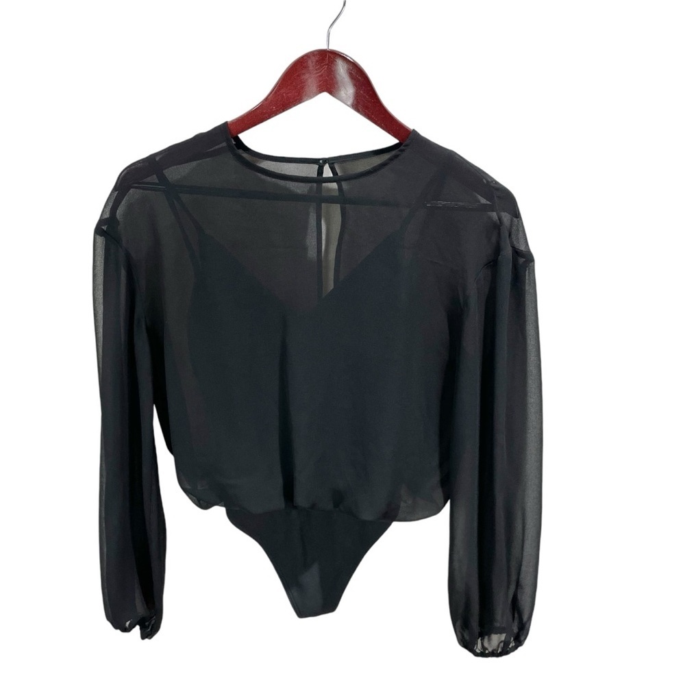 Wilfred Talmont Black Long Sleeve Bodysuit Blouse Size XS - Picture 3 of 8